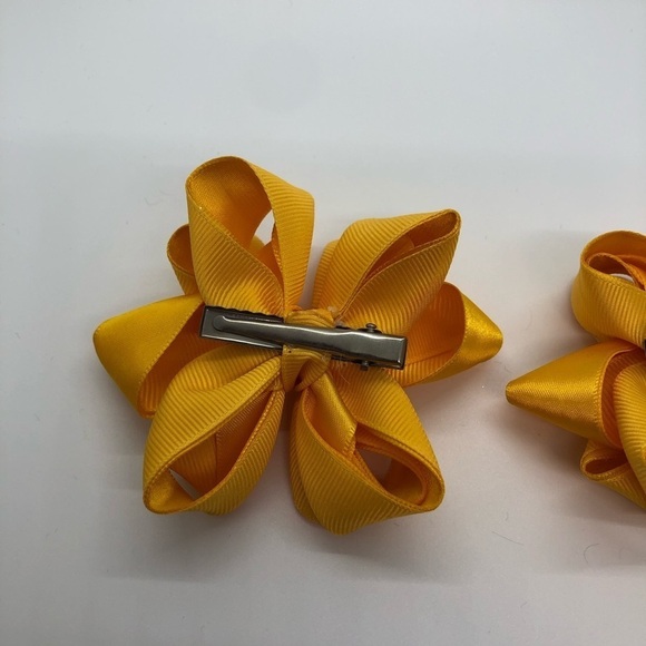 Gaby's Yellow Orange Bows Piggies Pigtails Set - Picture 5 of 7